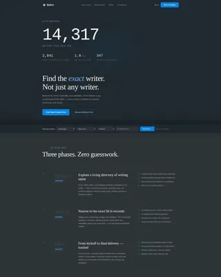 Writing & Content Marketplace Landing Page Template