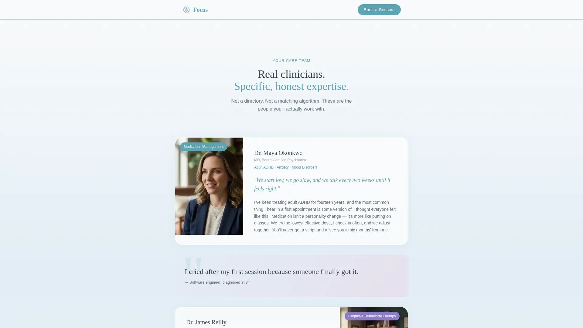 Adult ADHD Telehealth Landing Page Template