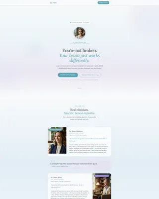 Adult ADHD Telehealth Landing Page Template