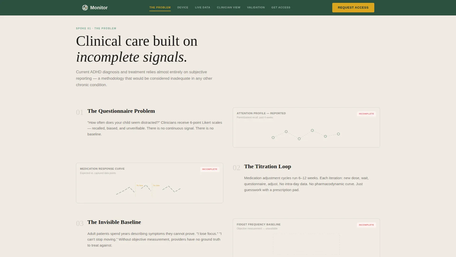 ADHD Wearable Biosensor Landing Page Template