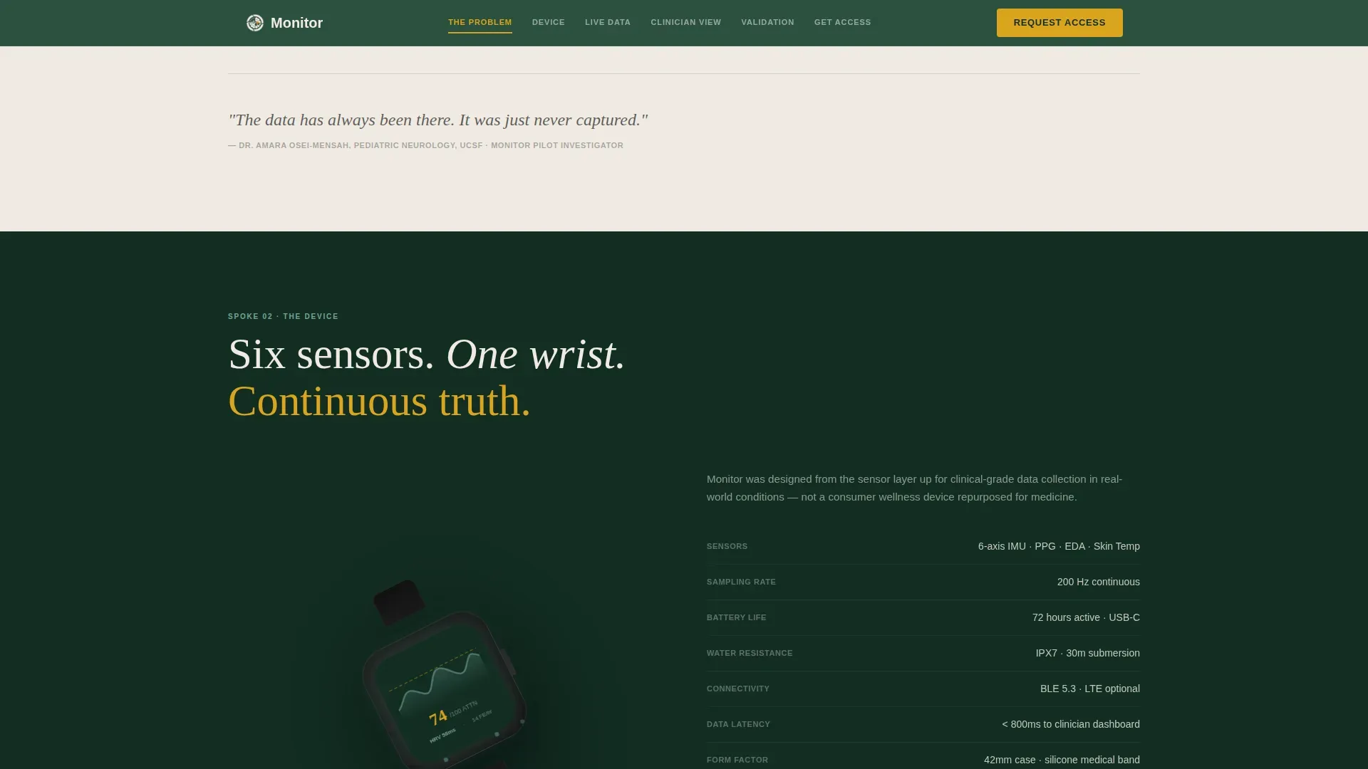 ADHD Wearable Biosensor Landing Page Template