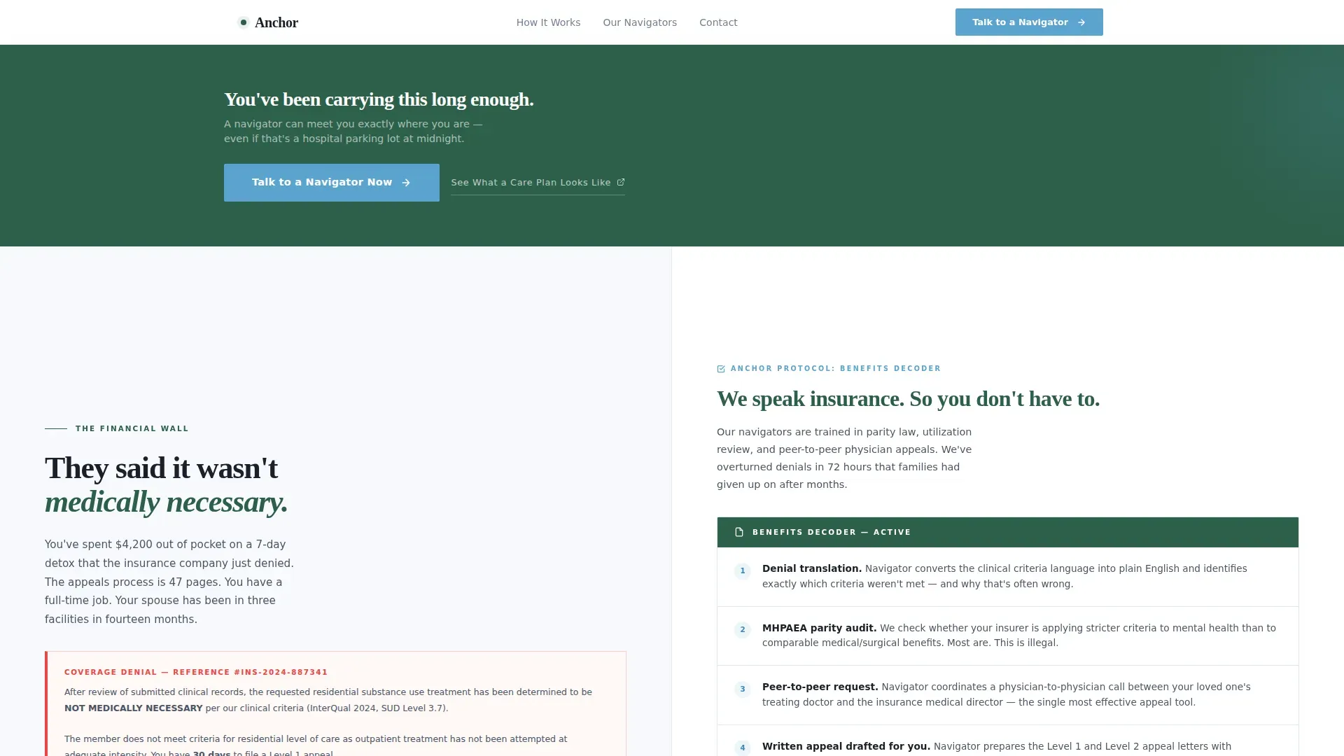 Addiction Recovery Caregiver Support Landing Page