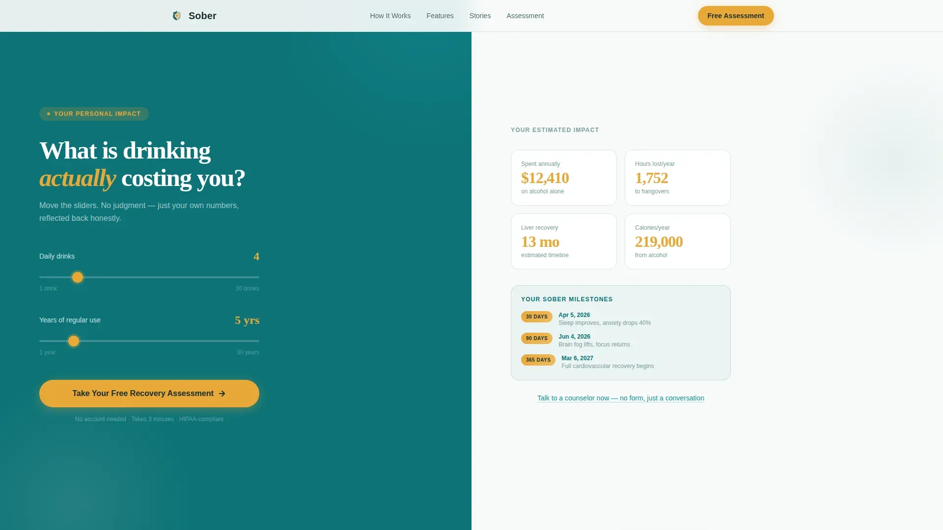 Recovery App Landing Page Template | Healing Space Design