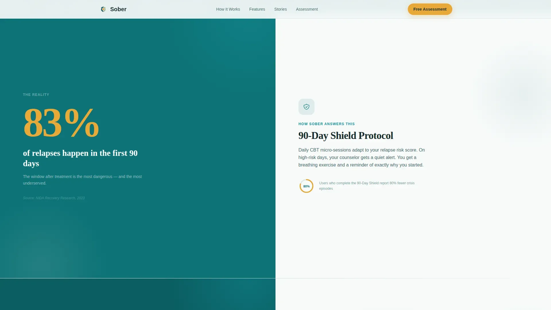 Recovery App Landing Page Template | Healing Space Design