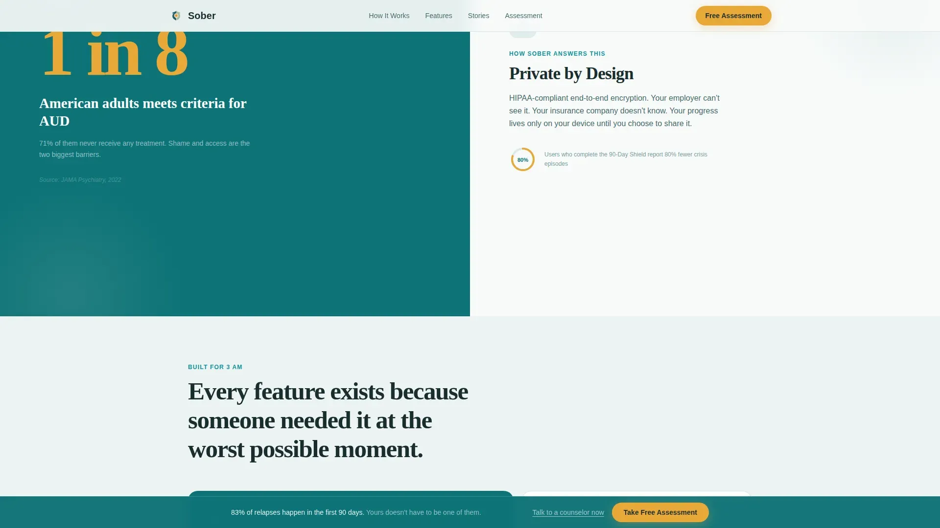 Recovery App Landing Page Template | Healing Space Design