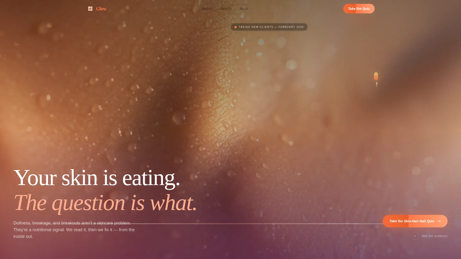 Beauty Nutrition Coach Landing Page Template