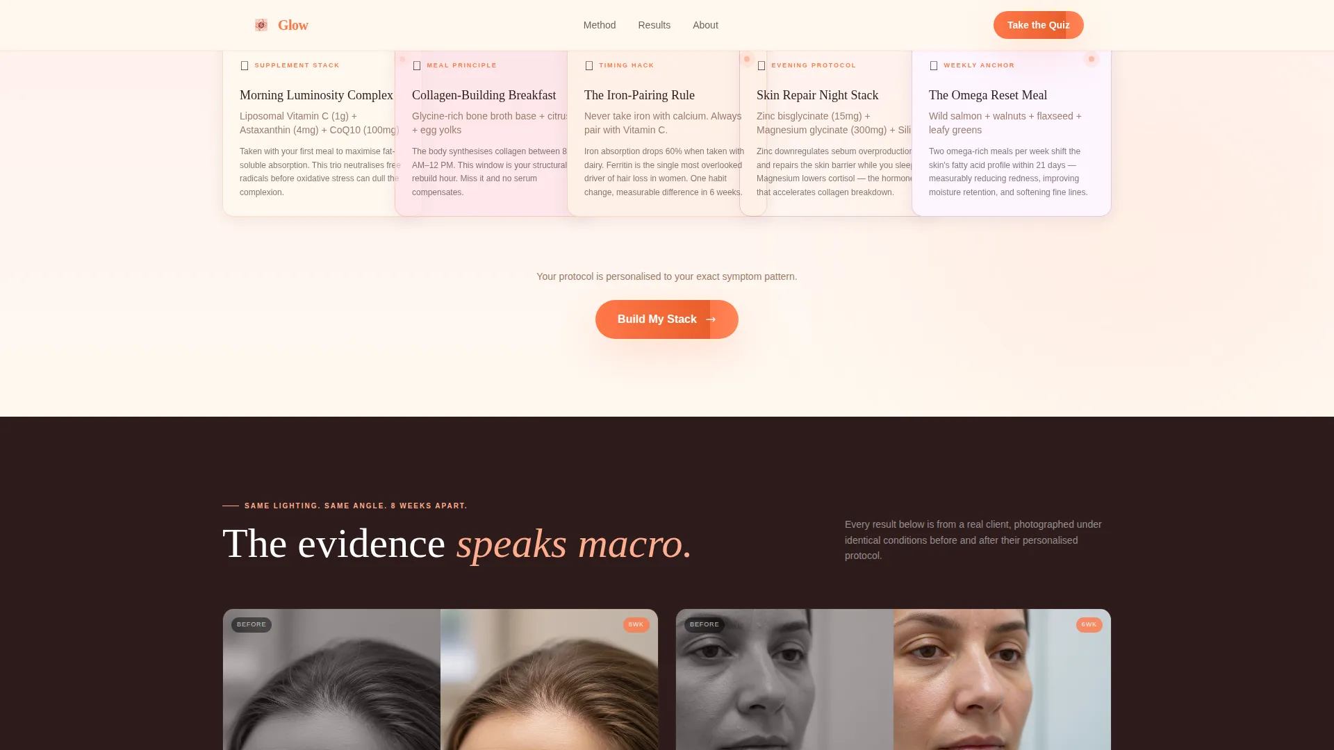 Beauty Nutrition Coach Landing Page Template