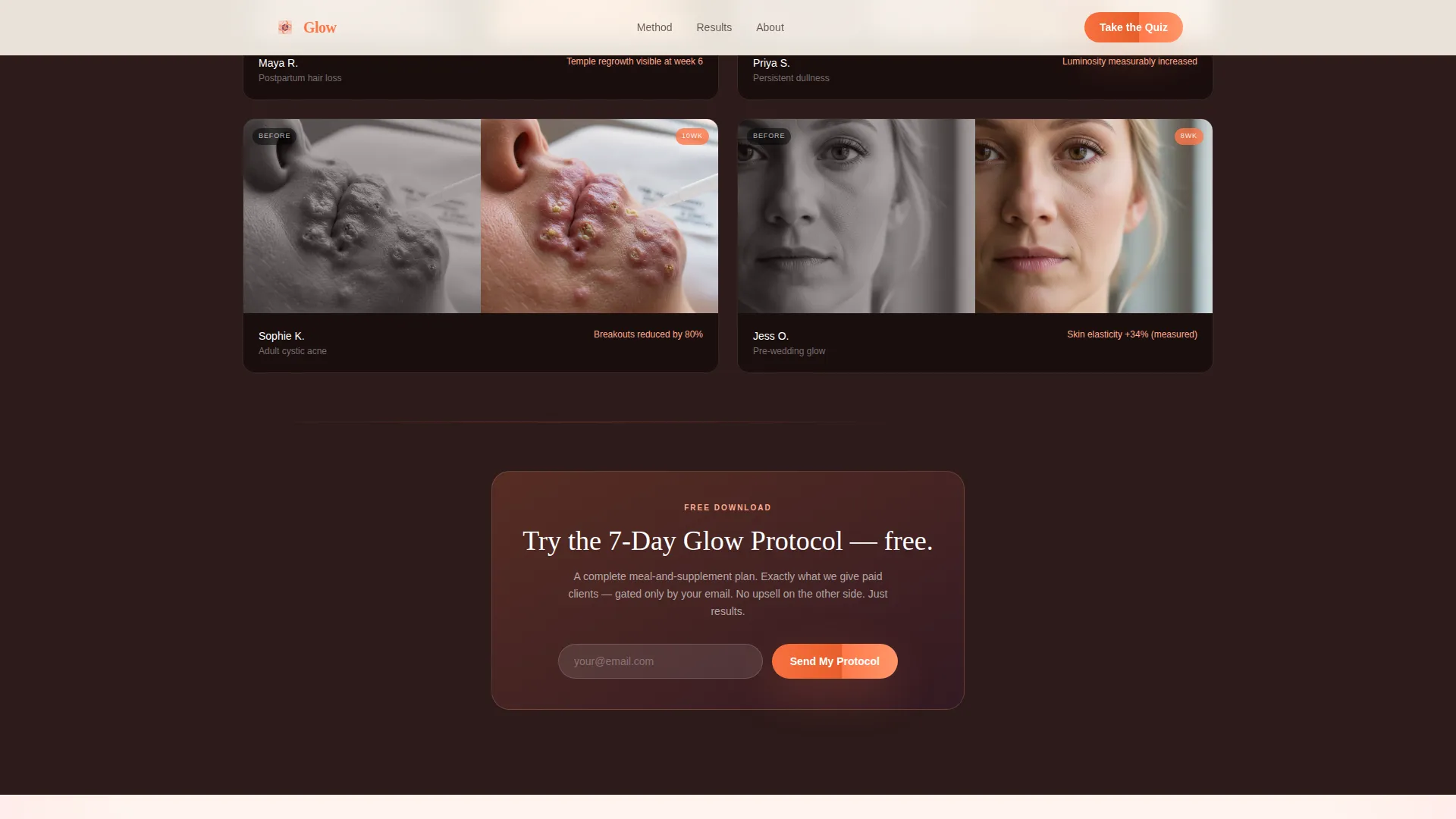 Beauty Nutrition Coach Landing Page Template