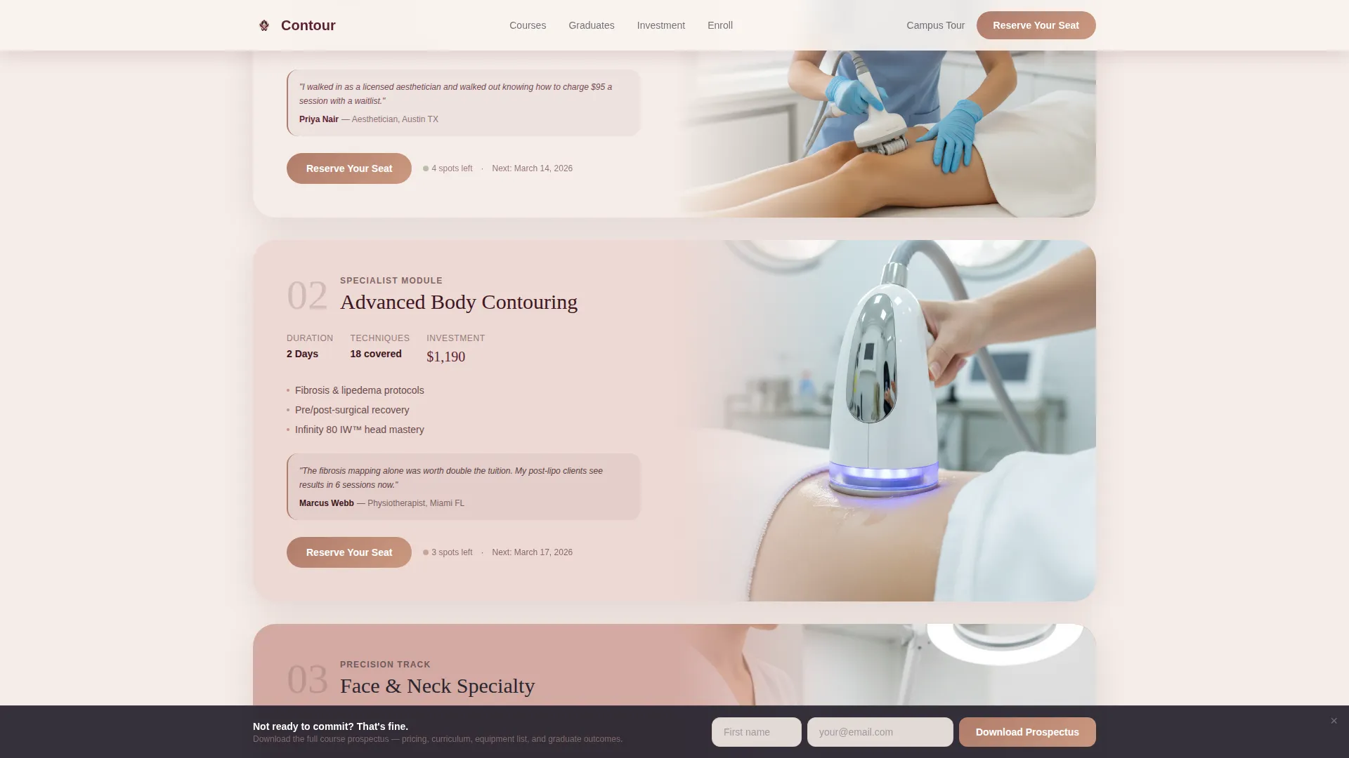 Specialty Beauty Treatments Careers Website Template