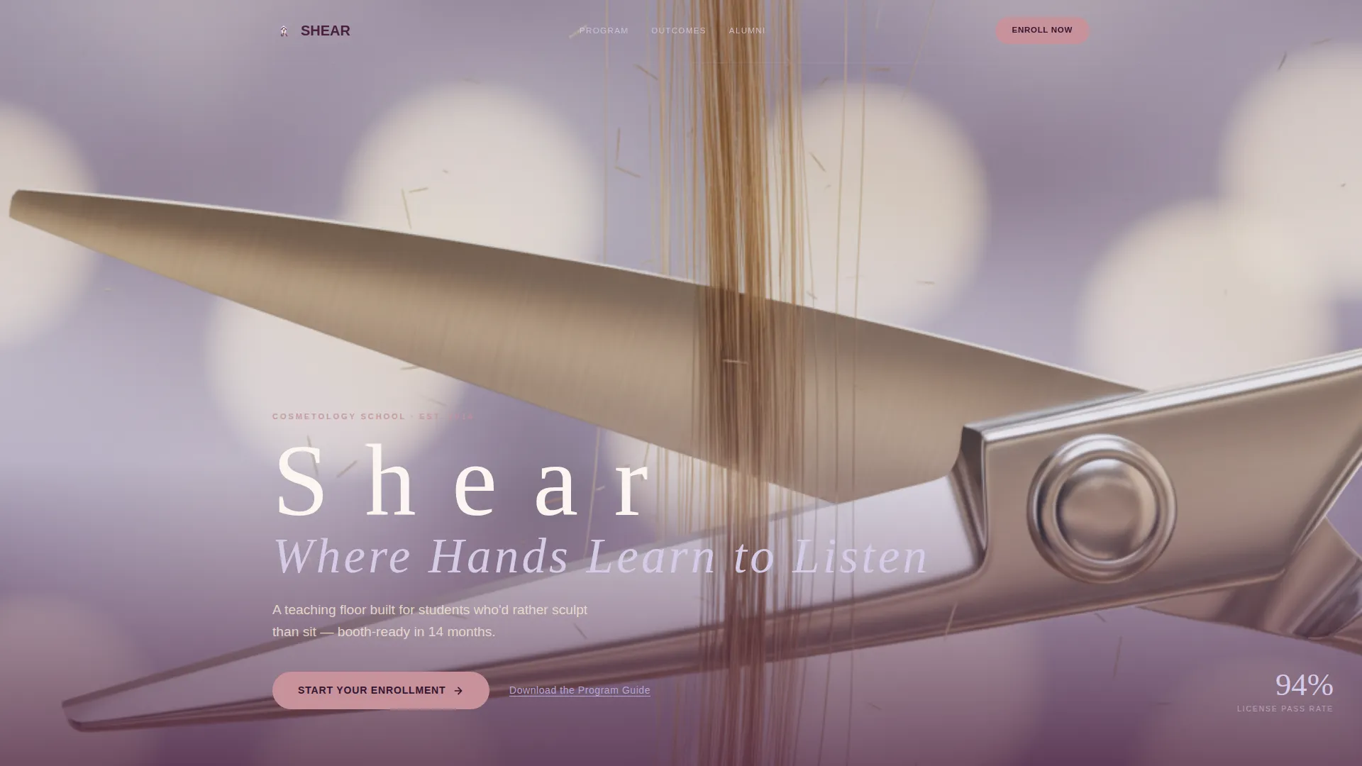 Beauty School & Academy Specialist Professional Website Template