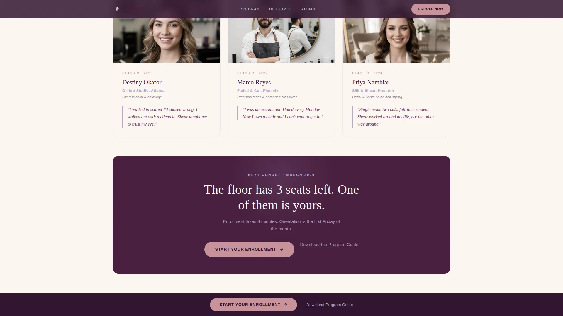 Beauty School & Academy Specialist Professional Website Template