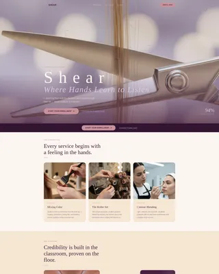 Beauty School & Academy Specialist Professional Website Template