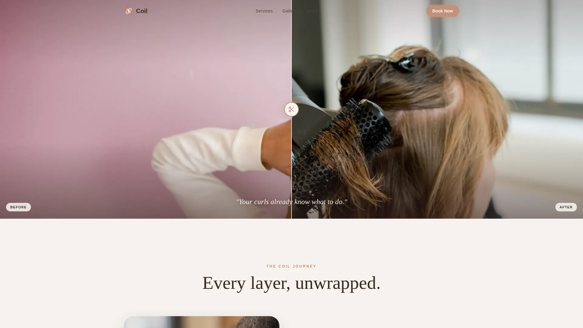 Salon & Hair Studio Specialist Booking Website Template