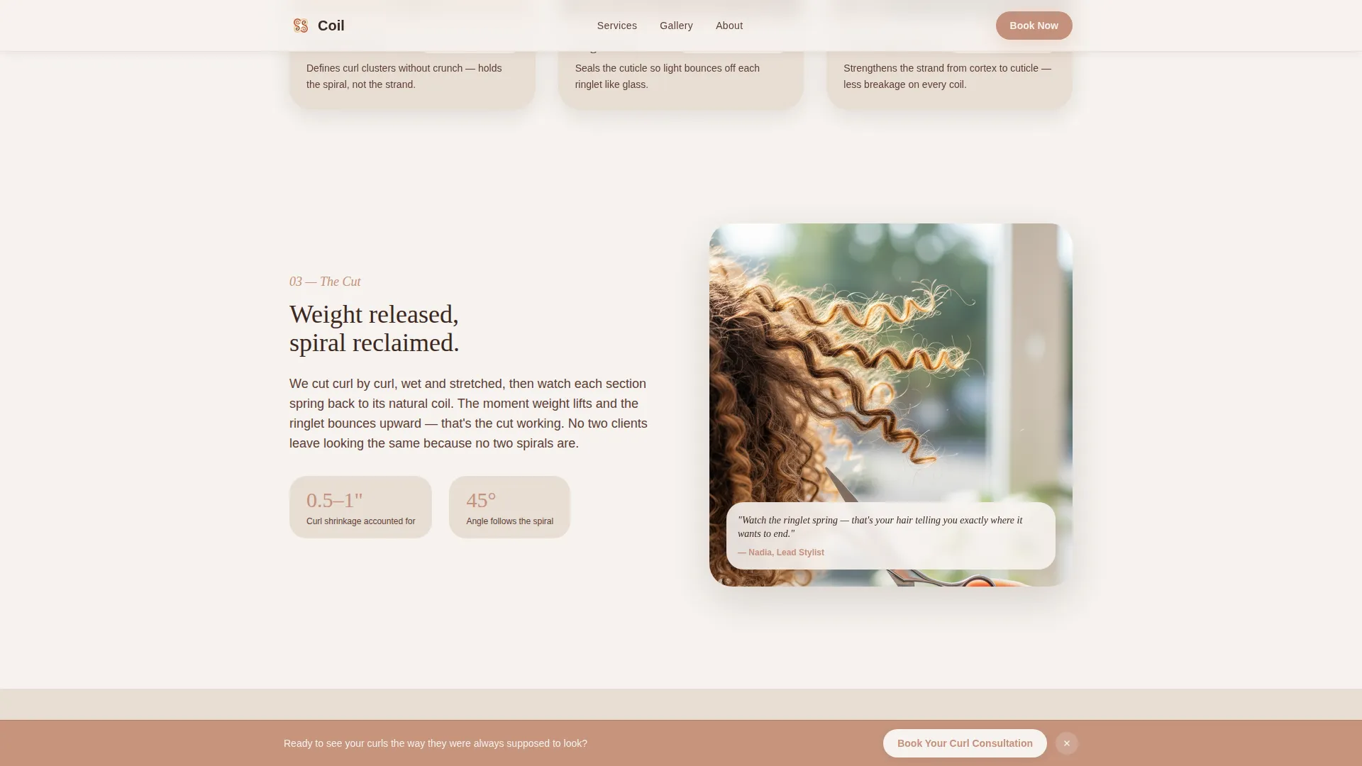 Salon & Hair Studio Specialist Booking Website Template
