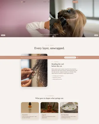Salon & Hair Studio Specialist Booking Website Template