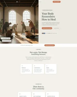 Recovery Movement Program Booking Landing Page
