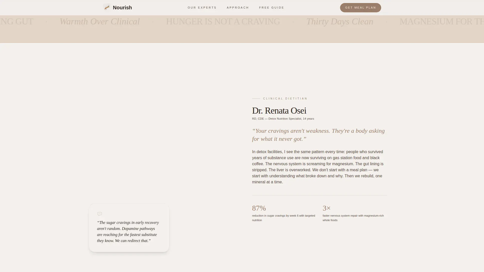 Recovery Nutrition Landing Page Template