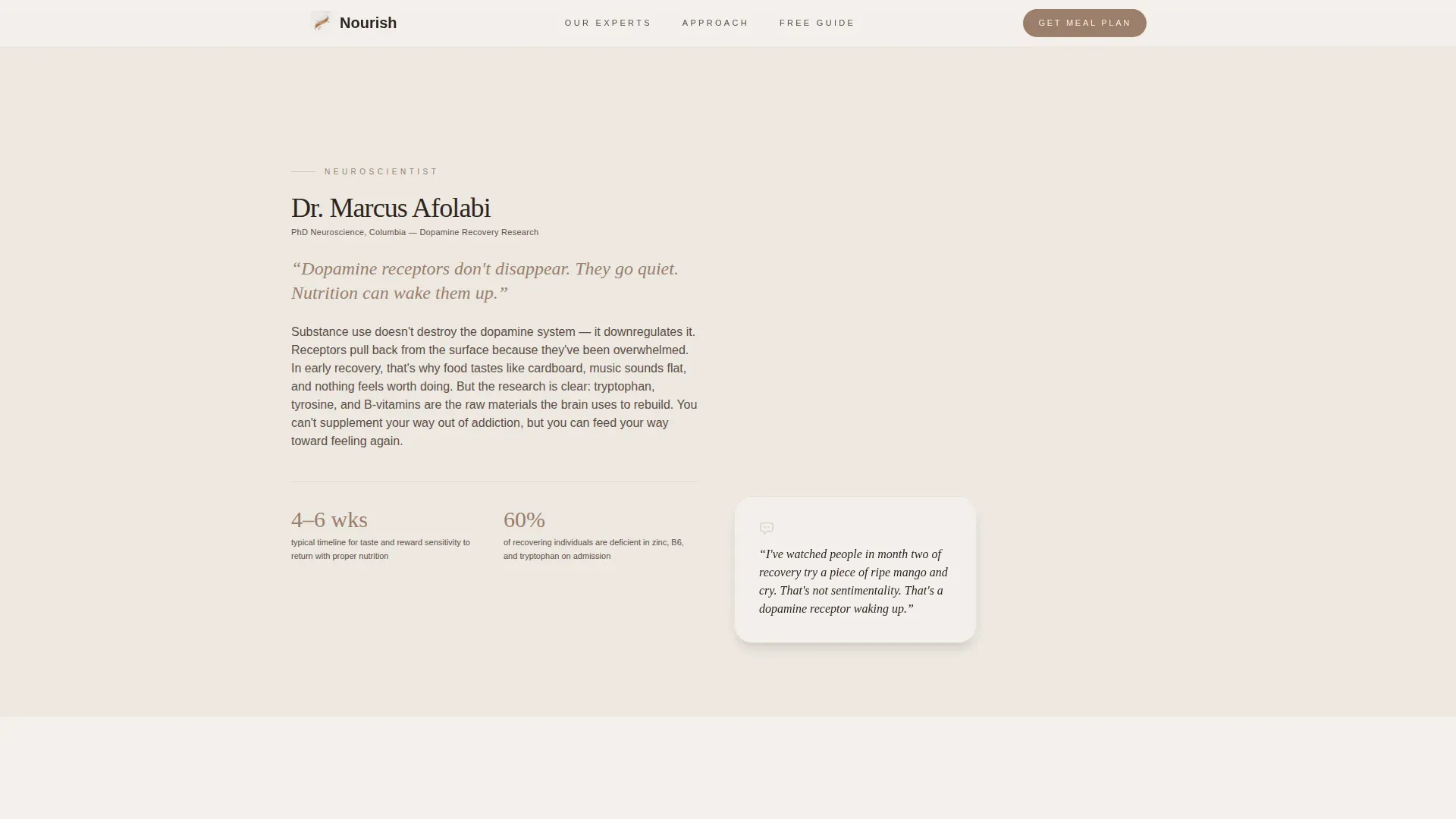 Recovery Nutrition Landing Page Template