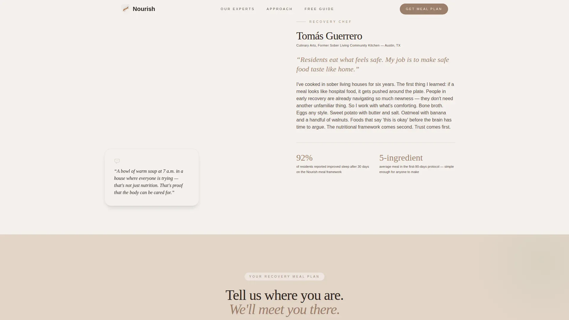 Recovery Nutrition Landing Page Template