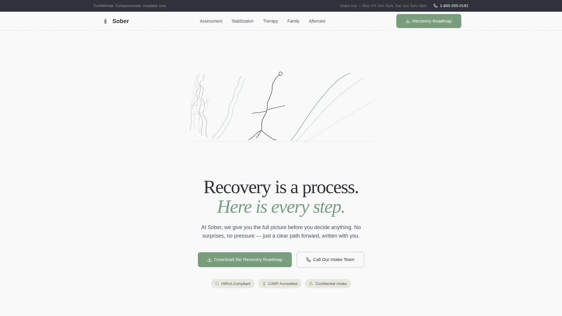 Addiction Recovery Clinic Landing Page Template