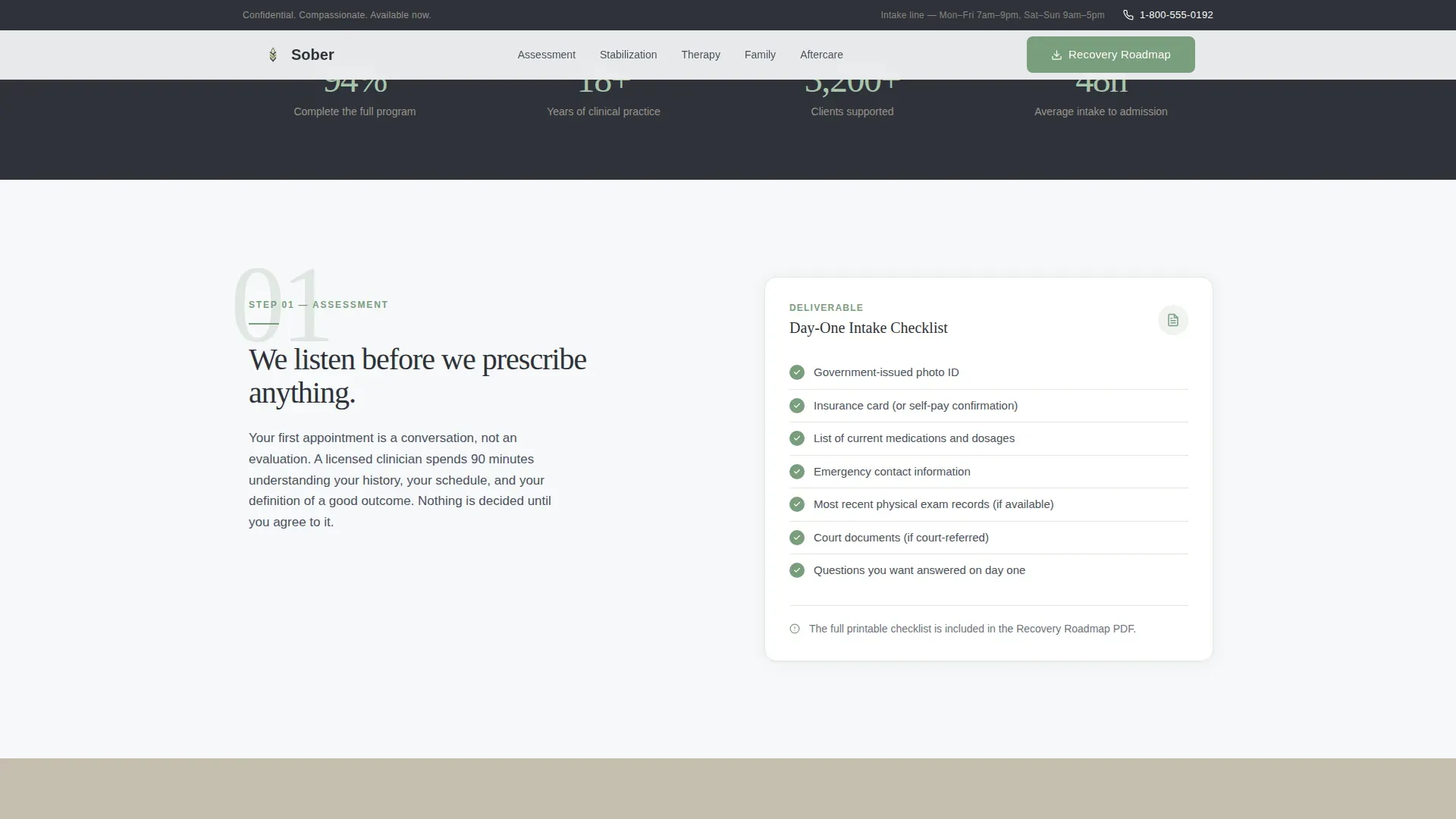 Addiction Recovery Clinic Landing Page Template