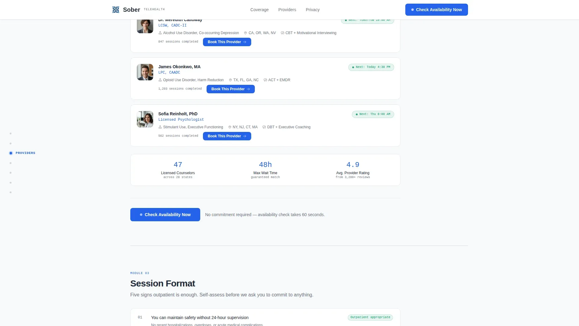 Addiction & Recovery Telehealth Landing Page Template