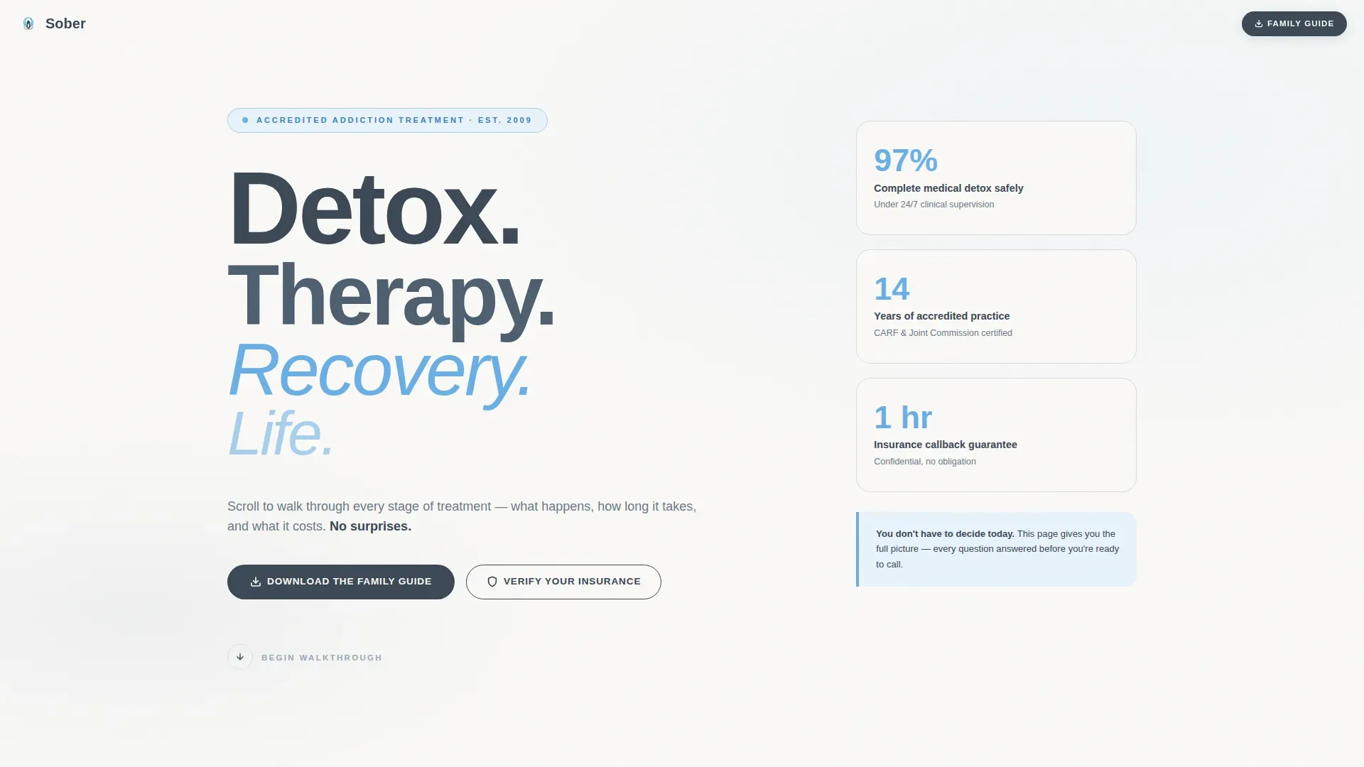 Addiction Rehab Center Landing Page Template