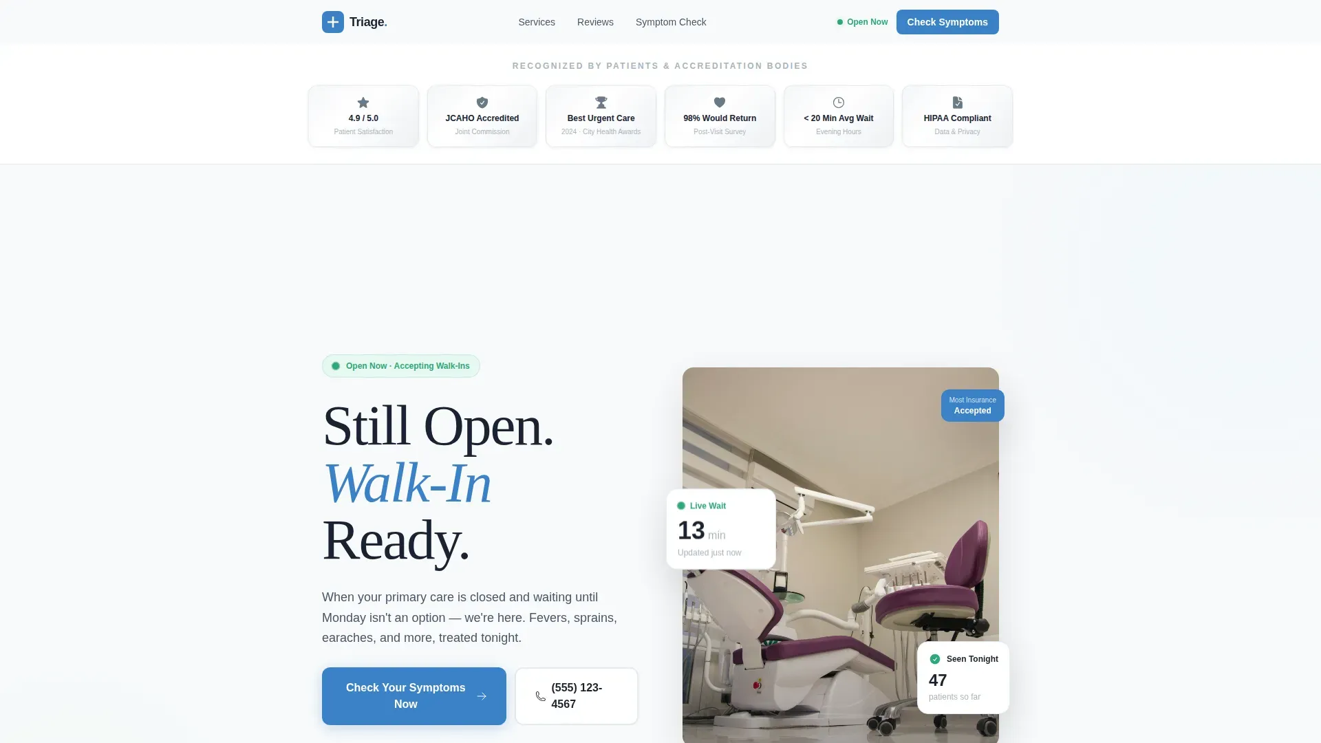 Urgent Care Landing page Template