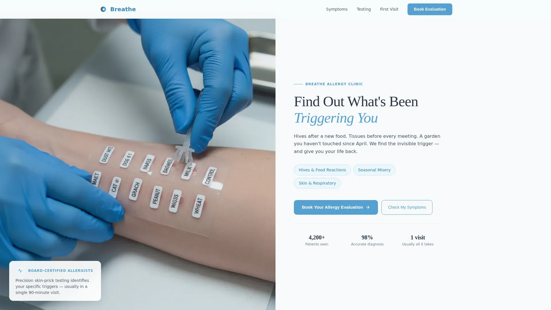 Allergy Clinic Landing Page Template