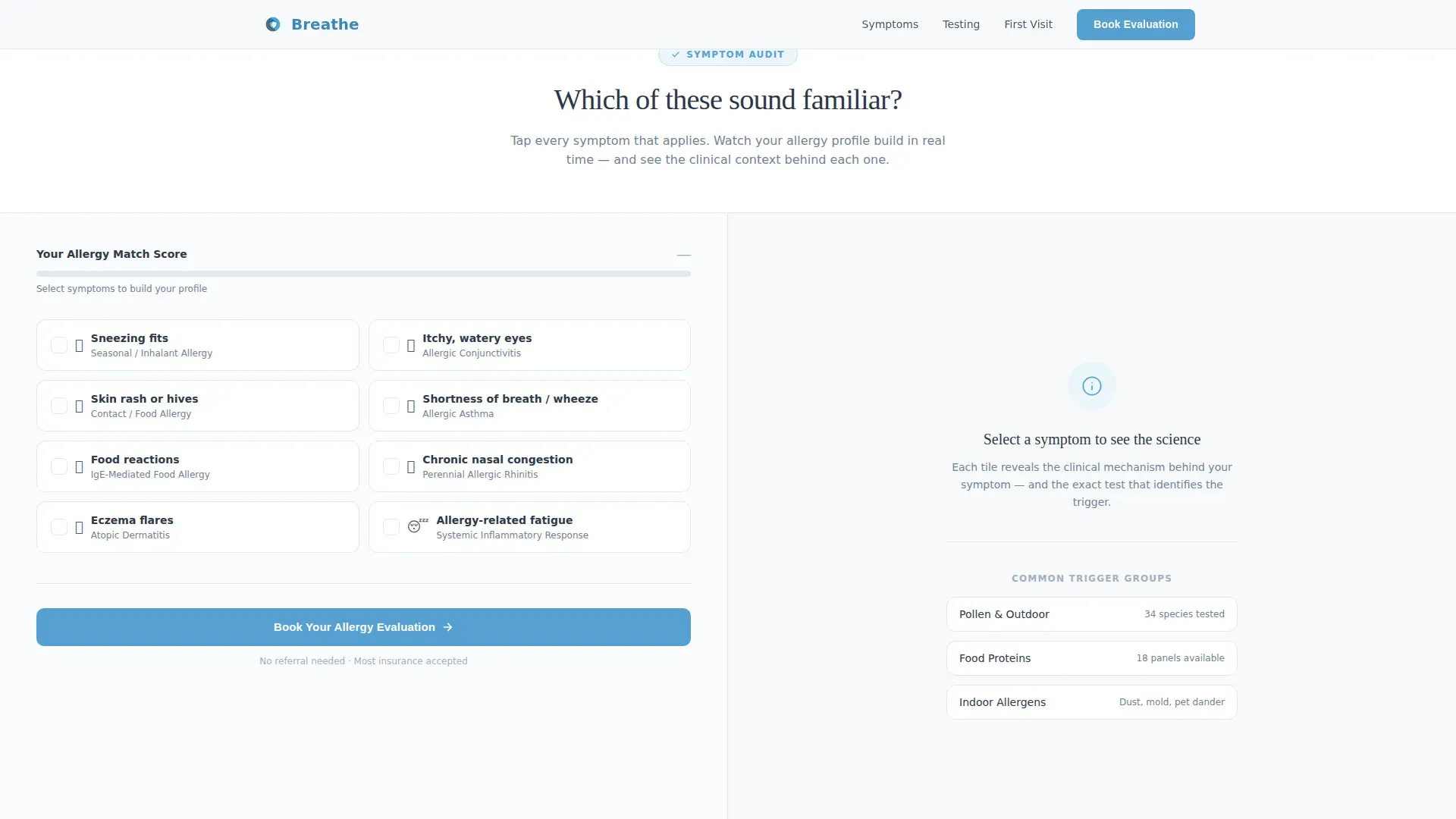 Allergy Clinic Landing Page Template