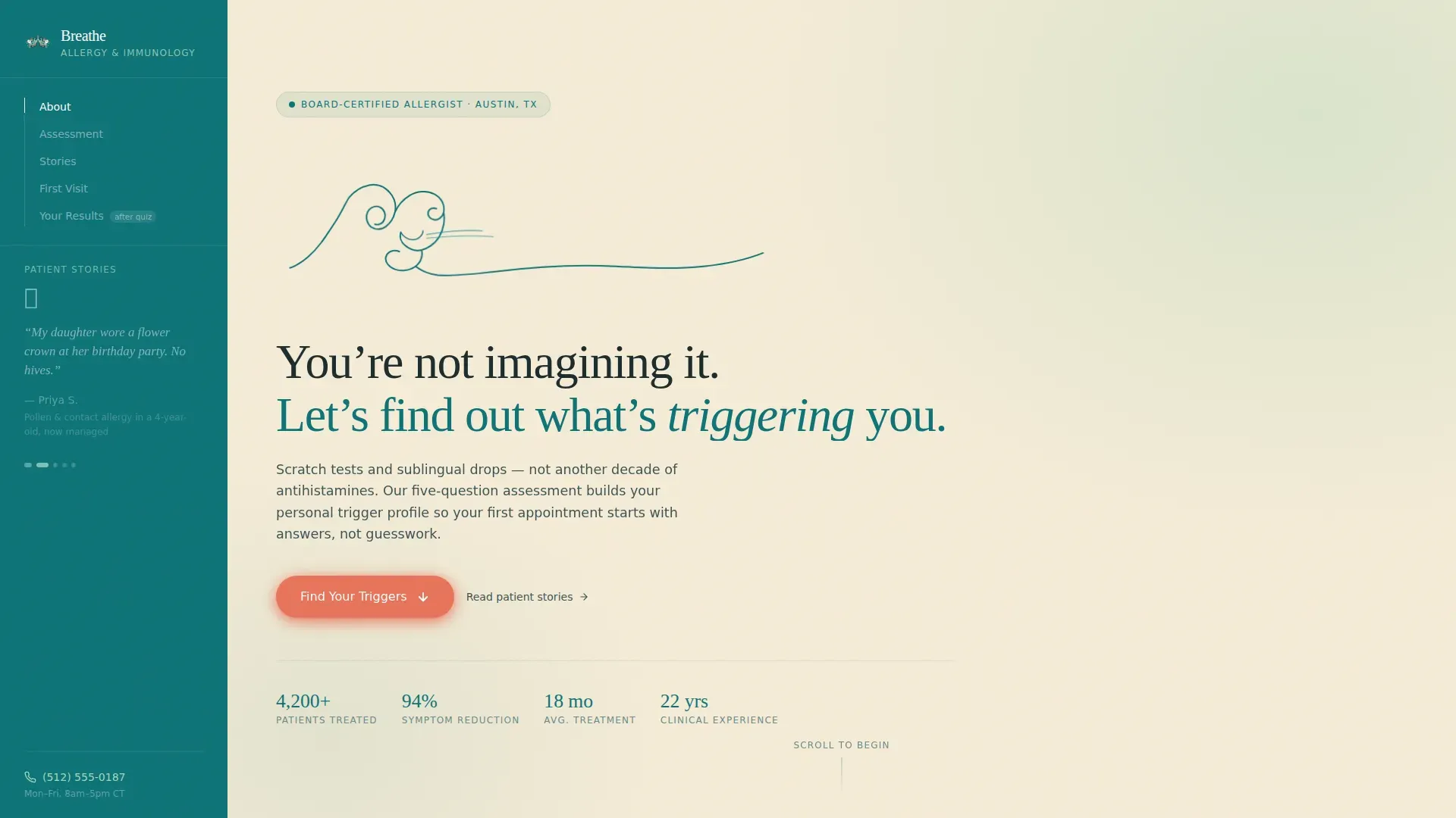 Allergy Clinic New Patient Landing Page Template