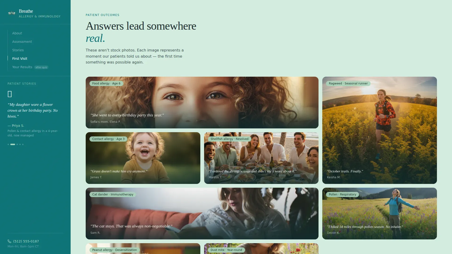 Allergy Clinic New Patient Landing Page Template