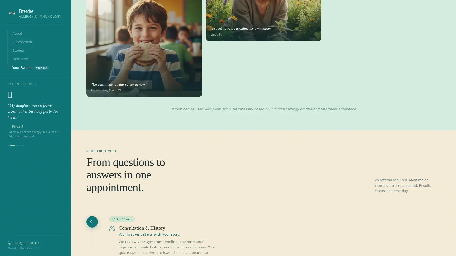 Allergy Clinic New Patient Landing Page Template