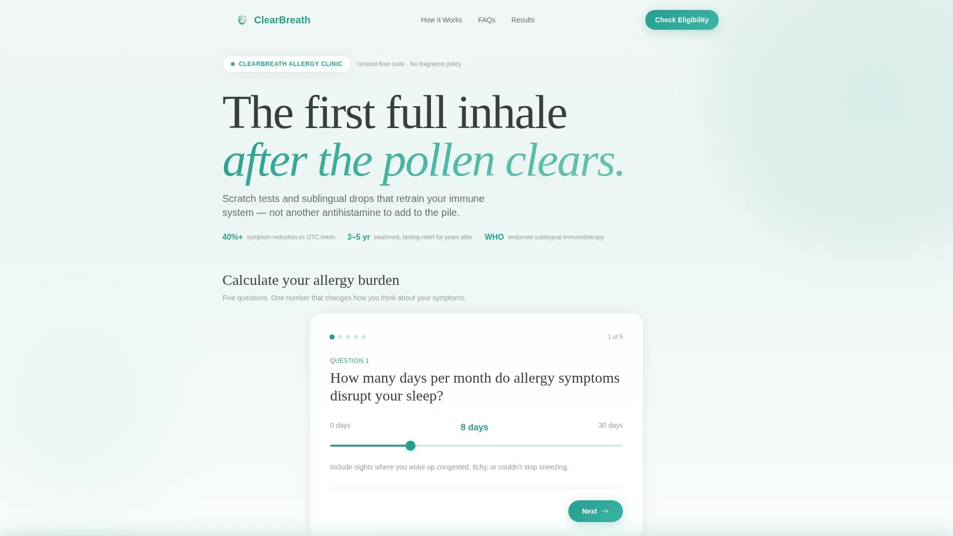 Allergy Services Landing Page Template