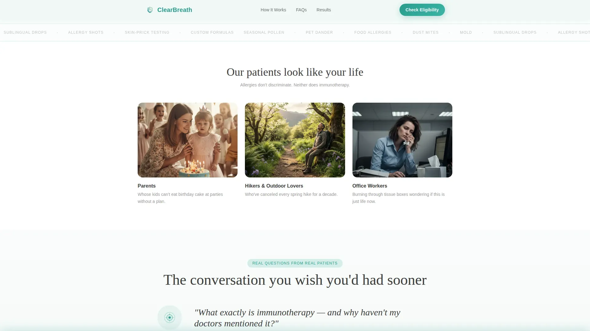 Allergy Services Landing Page Template