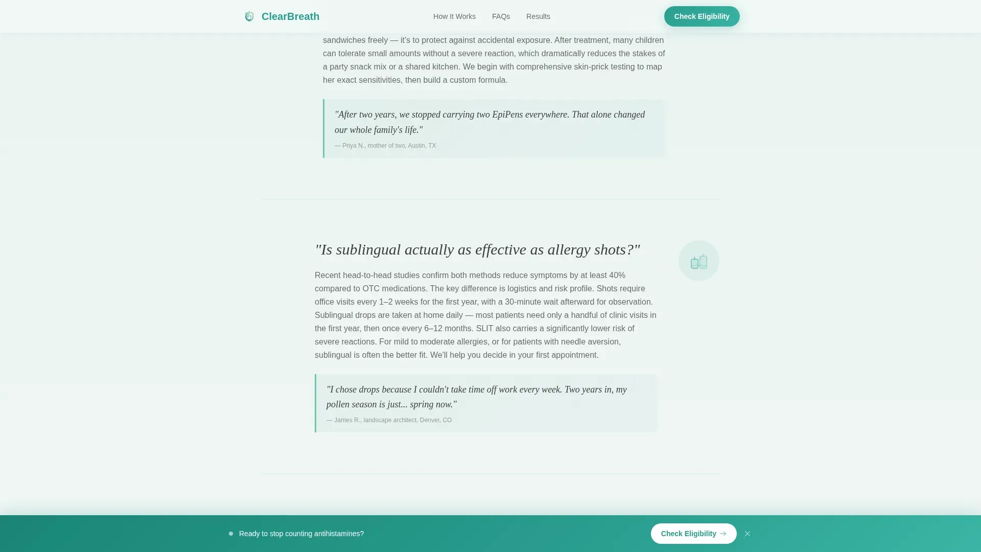 Allergy Services Landing Page Template