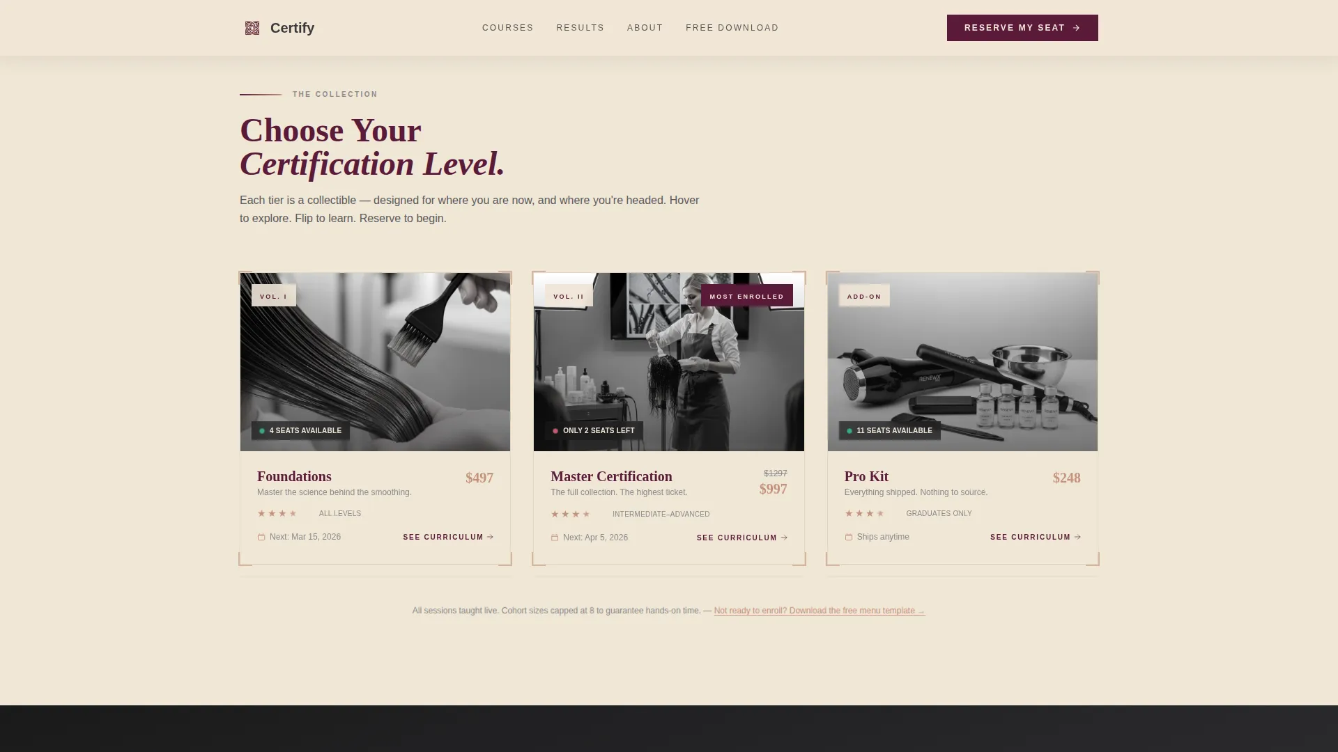 Specialty Beauty Treatments Professional Website Template