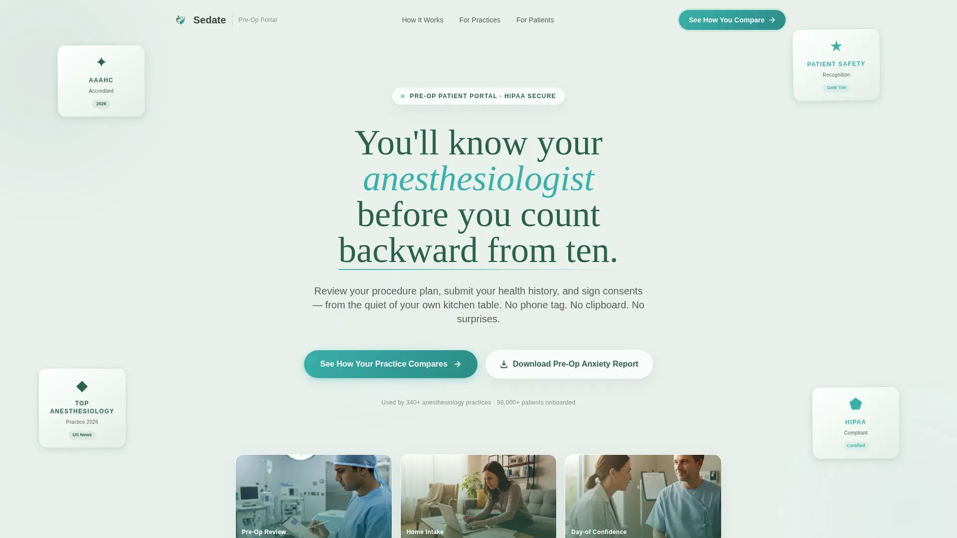 Specialist Anesthesiologist Reviews & Social Proof Website Template
