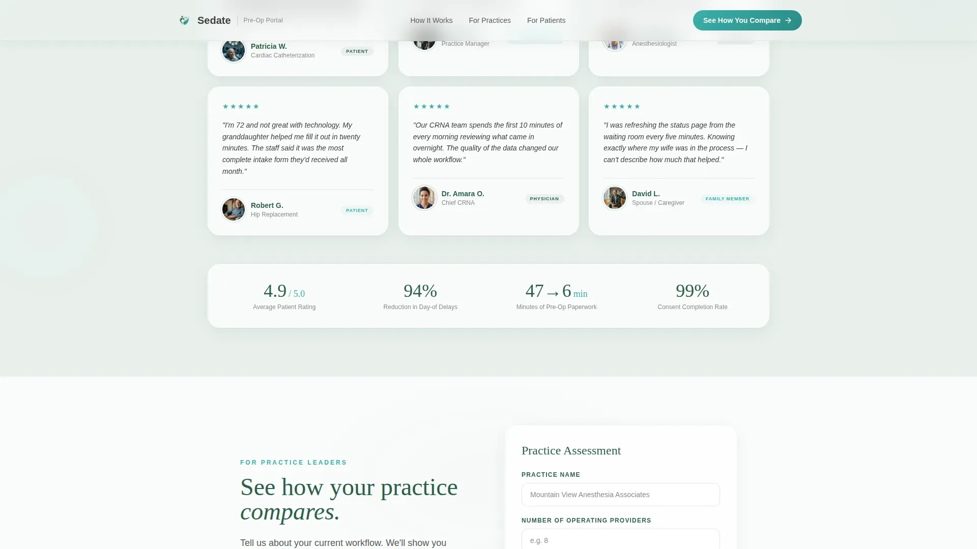 Specialist Anesthesiologist Reviews & Social Proof Website Template