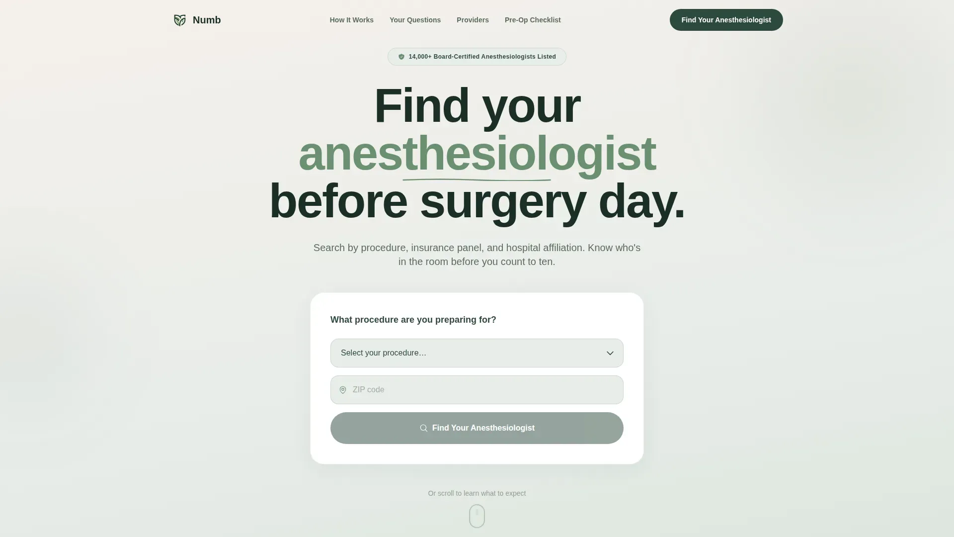 Anesthesiologist FAQ & Common Questions Website Template
