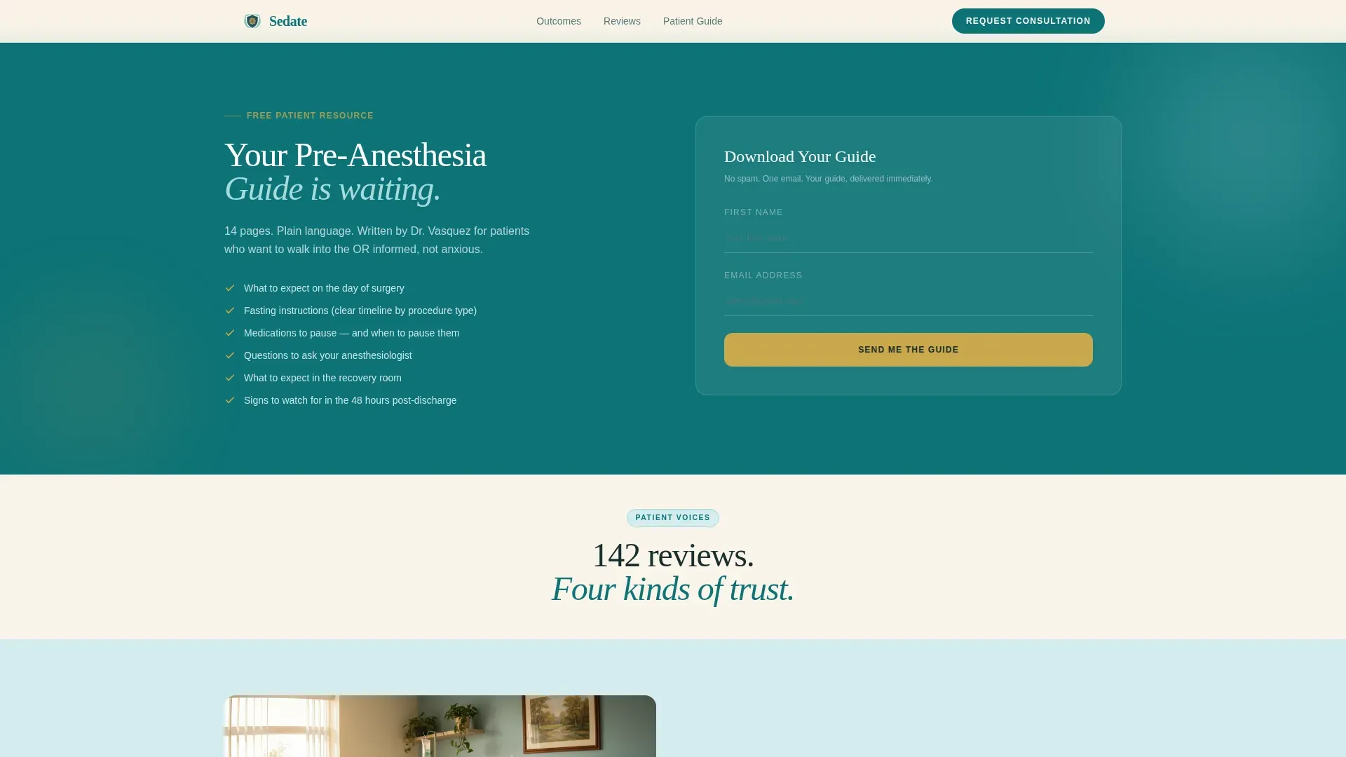 Anesthesiologist Reviews & Social Proof Website Template