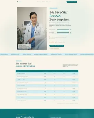 Anesthesiologist Reviews & Social Proof Website Template