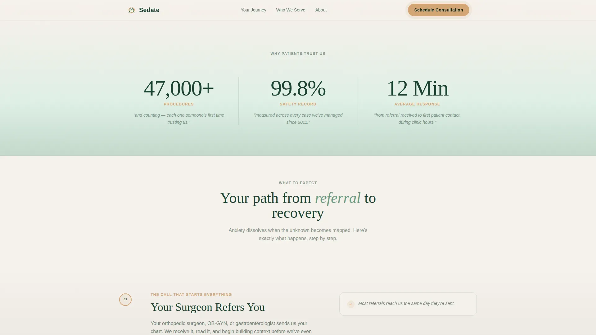 Anesthesiology Clinic Consultation Landing Page