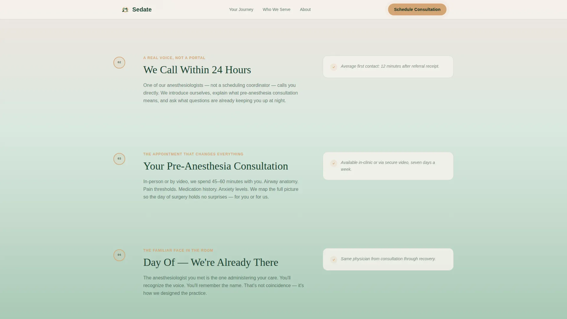 Anesthesiology Clinic Consultation Landing Page