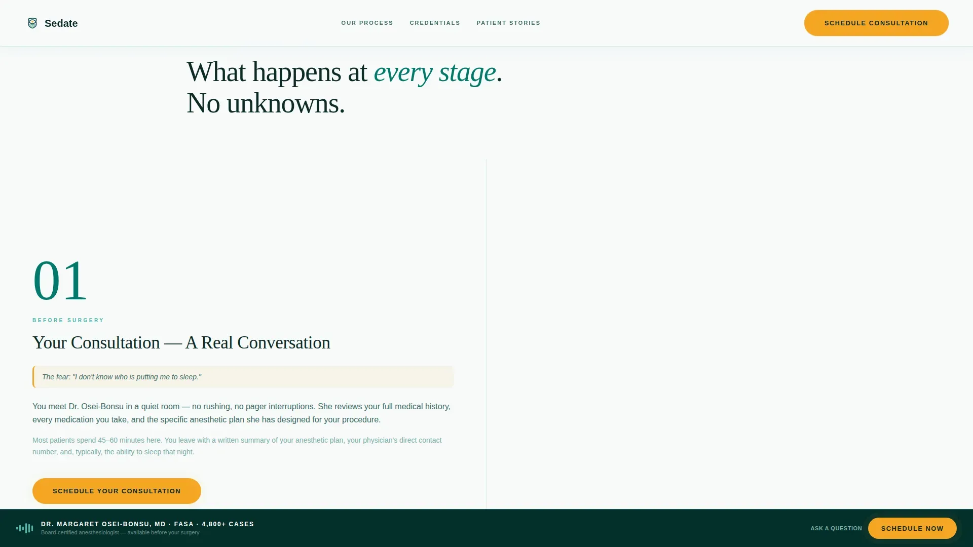 Private Anesthesiology Consultation Landing Page
