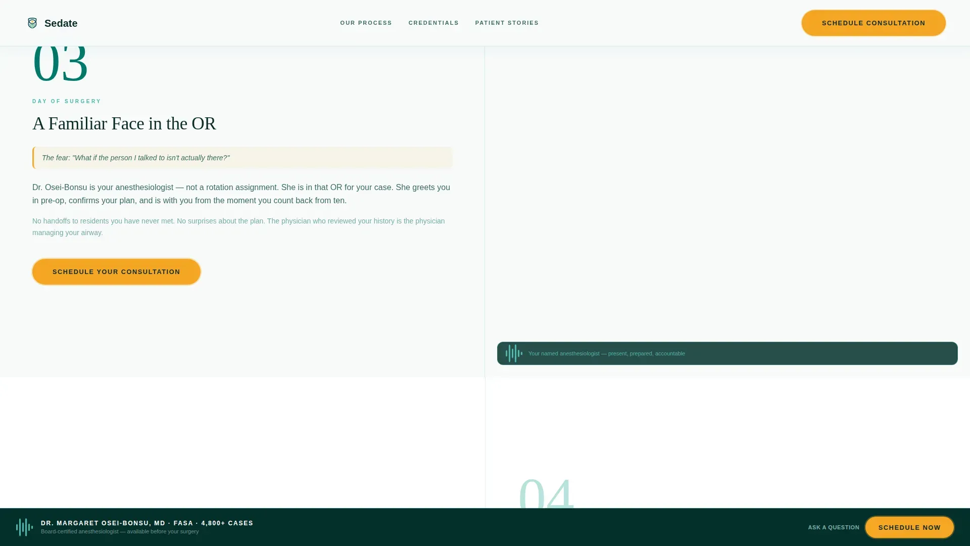Private Anesthesiology Consultation Landing Page