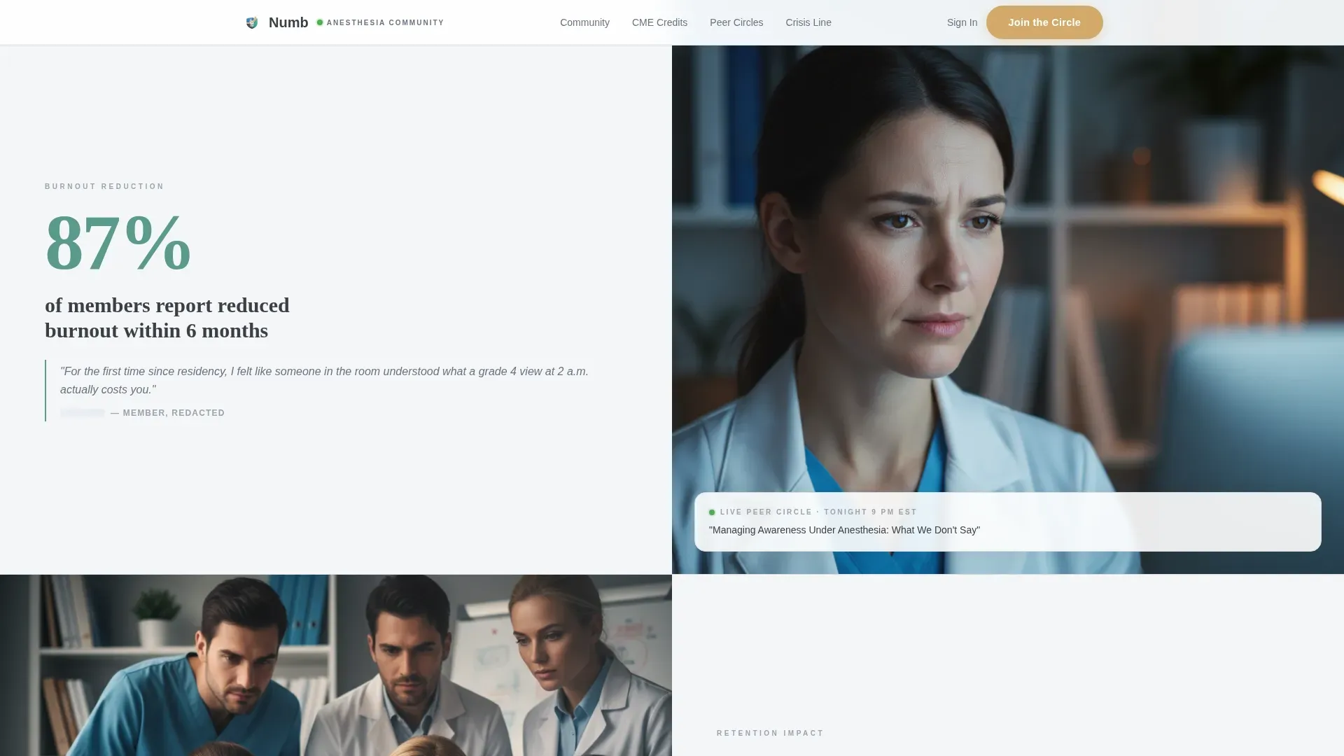 Anesthesiology Support Community Landing Page Template