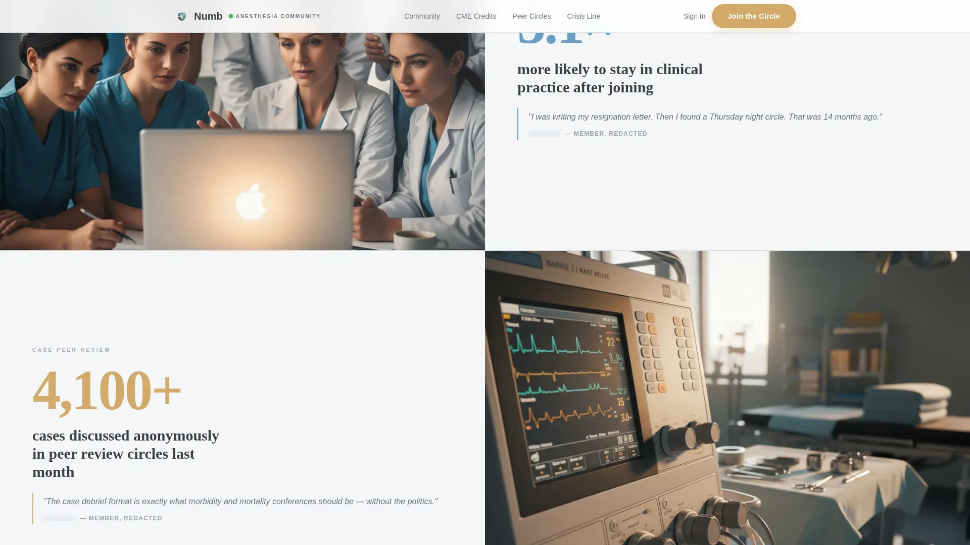 Anesthesiology Support Community Landing Page Template