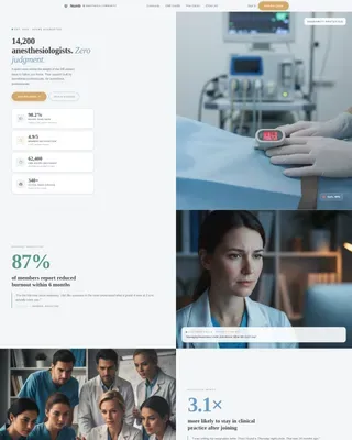 Anesthesiology Support Community Landing Page Template