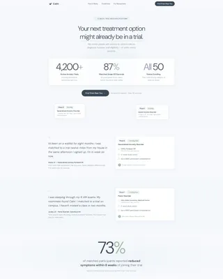 Anxiety Clinical Trial Finder Landing Page Template